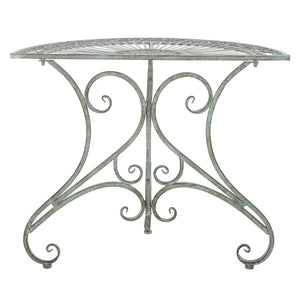 Annalise Victorian Charm Half-Round Accent Table for Porch, Patio, or Entryway - Elegant Design