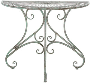 Annalise Victorian Charm Half-Round Accent Table for Porch, Patio, or Entryway - Elegant Design