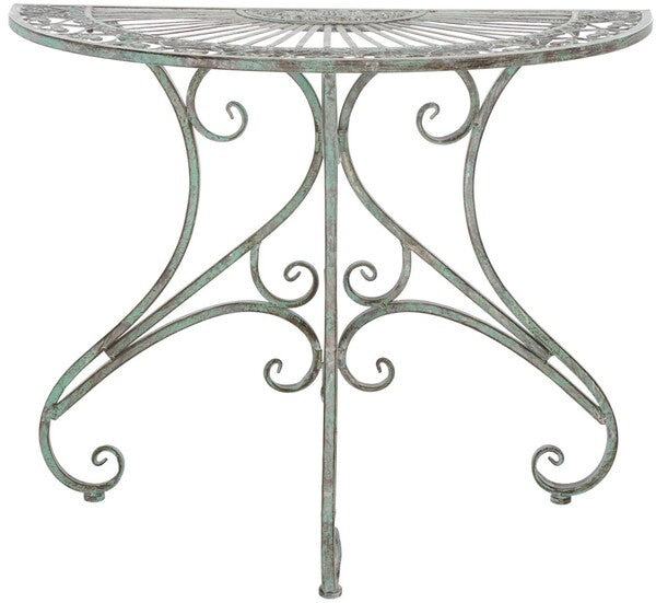 Annalise Victorian Charm Half-Round Accent Table for Porch, Patio, or Entryway - Elegant Design
