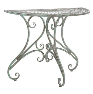 Annalise Victorian Charm Half-Round Accent Table for Porch, Patio, or Entryway - Elegant Design