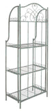 Safavieh Amaris Wrought Iron  4 Tier Outdoor Bakers Rack Antique Green PAT5014D