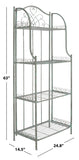 Safavieh Amaris Wrought Iron  4 Tier Outdoor Bakers Rack Antique Green PAT5014D