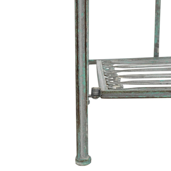 Safavieh Amaris Wrought Iron  4 Tier Outdoor Bakers Rack Antique Green PAT5014D