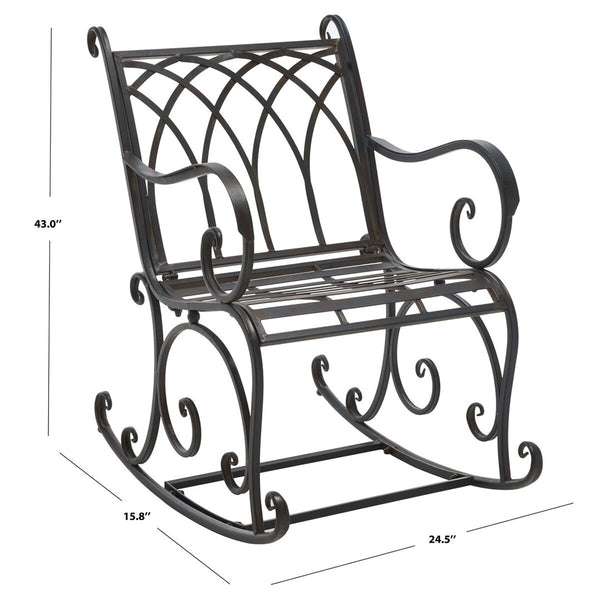 Safavieh Medrano Rocking Chair XII23 Anitique Black Iron PAT5030E