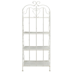 Safavieh Tyrique 4 Tier Shelf Unit XII23 Antique White Iron PAT5033A