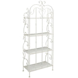 Safavieh Tyrique 4 Tier Shelf Unit XII23 Antique White Iron PAT5033A