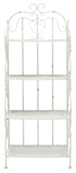 Safavieh Tyrique 4 Tier Shelf Unit XII23 Antique White Iron PAT5033A