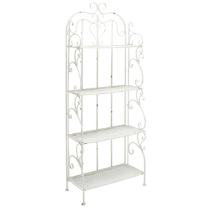 Safavieh Tyrique 4 Tier Shelf Unit XII23 Antique White Iron PAT5033A