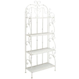 Safavieh Tyrique 4 Tier Shelf Unit XII23 Antique White Iron PAT5033A