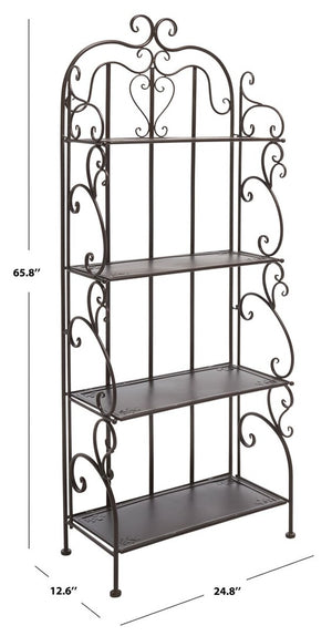 Safavieh Tyrique 4 Tier Shelf Unit XII23 Rustic Brown Iron PAT5033B