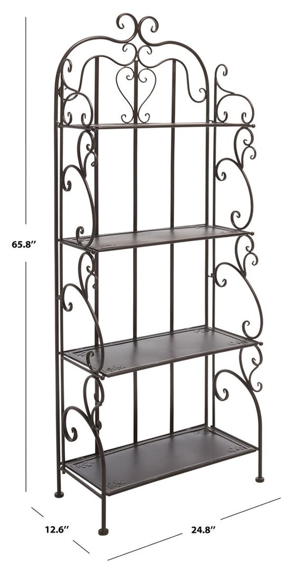 Safavieh Tyrique 4 Tier Shelf Unit XII23 Rustic Brown Iron PAT5033B