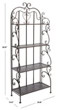 Safavieh Tyrique 4 Tier Shelf Unit XII23 Rustic Brown Iron PAT5033B