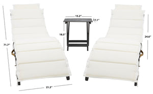 Safavieh Pacifica 3 Piece Lounge Set XII23 Black Wood/Beige Cushion Galvanized Steel PAT7020G