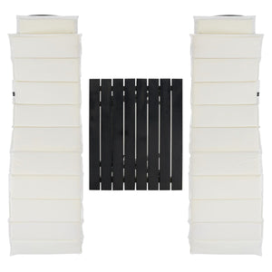 Safavieh Pacifica 3 Piece Lounge Set XII23 Black Wood/Beige Cushion Galvanized Steel PAT7020G