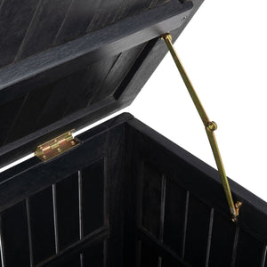 Safavieh Abri 47.63 Inch L Cushion Box XII23 Black Galvanized Steel PAT7037D