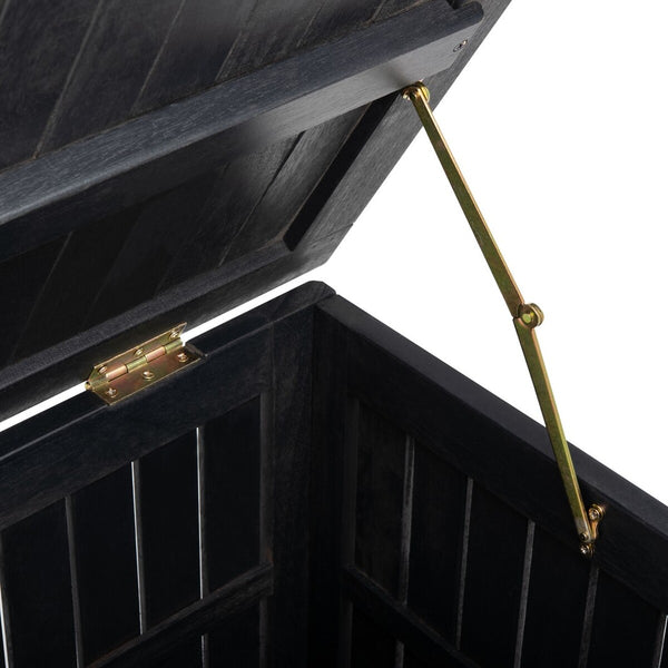 Safavieh Abri 47.63 Inch L Cushion Box XII23 Black Galvanized Steel PAT7037D