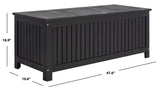 Safavieh Abri 47.63 Inch L Cushion Box XII23 Black Galvanized Steel PAT7037D