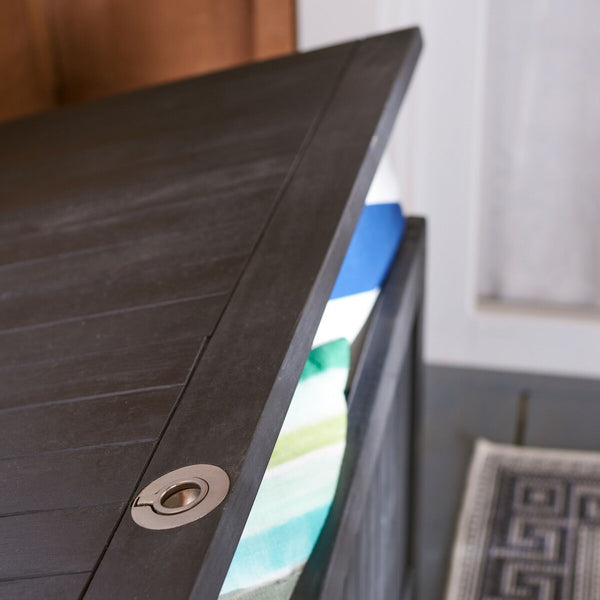 Safavieh Abri 47.63 Inch L Cushion Box XII23 Black Galvanized Steel PAT7037D