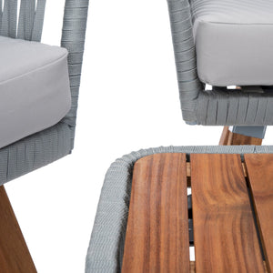 Safavieh Ransin 4Piece Living Set Grey Rope/ Grey Cushion/Natural Legs PAT7074C-2BX