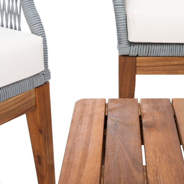 Safavieh Winslo 4Pc Living Set Grey Rope/ Beige Cushion/Natural Legs PAT7075A-2BX