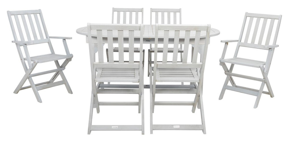 Safavieh Hikaru Extendable Dining Set XII23 Grey Galvanized Steel PAT7083B-3BX