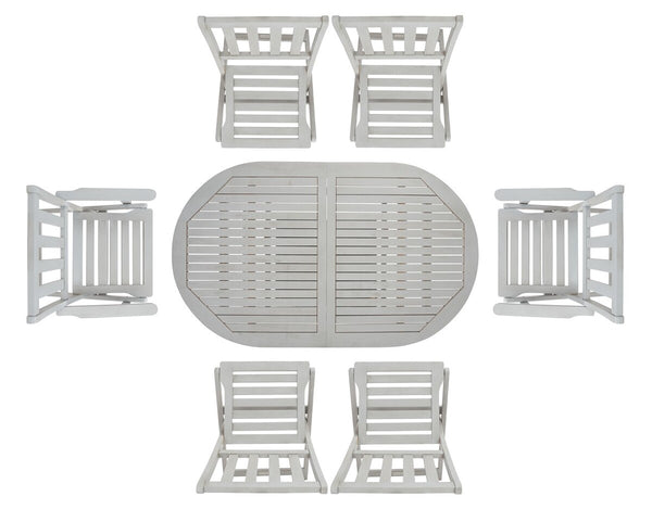 Safavieh Hikaru Extendable Dining Set XII23 Grey Galvanized Steel PAT7083B-3BX