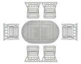 Safavieh Hikaru Extendable Dining Set XII23 Grey Galvanized Steel PAT7083B-3BX