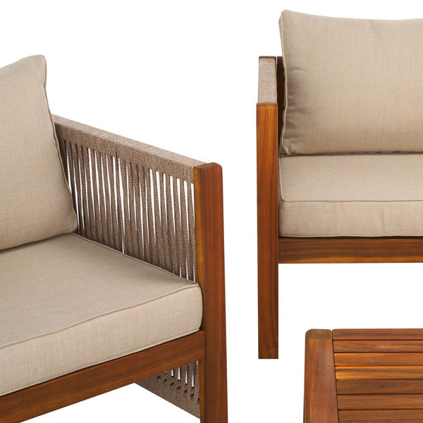 Safavieh Roya 4 Pc Living Set Natural / Taupe PAT7095A