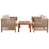 Safavieh Roya 4 Pc Living Set Natural / Taupe PAT7095A