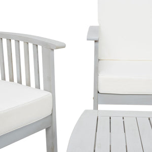 Safavieh Finnick 4 Piece Living Set XII23 Grey Wood/Beige Cushion Galvanized Steel PAT7313B-2BX