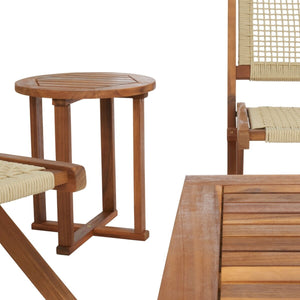 Safavieh Kobina 5 Piece Outdoor Living Set XII23 Natural/Natural Rope Galvanized Steel PAT7314A-2BX