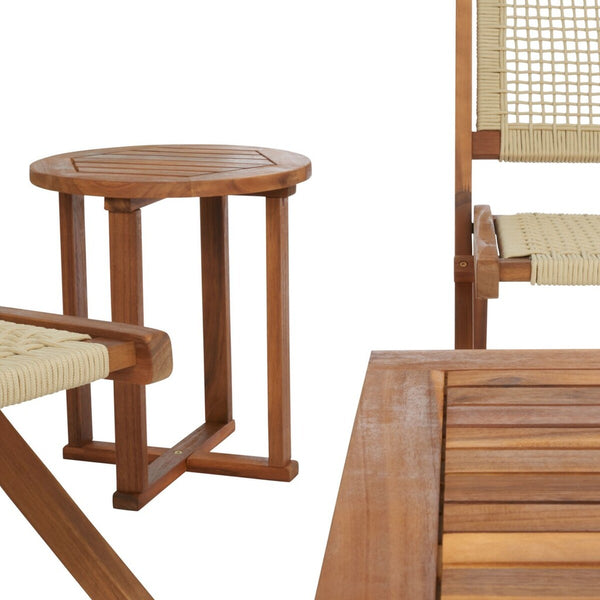 Safavieh Kobina 5 Piece Outdoor Living Set XII23 Natural/Natural Rope Galvanized Steel PAT7314A-2BX