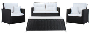 Safavieh Lorma 4Pc Living Set Black/Beige PAT7514A-2BX