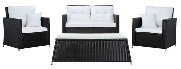 Safavieh Lorma 4Pc Living Set Black/Beige PAT7514A-2BX