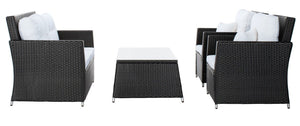 Safavieh Lorma 4Pc Living Set Black/Beige PAT7514A-2BX