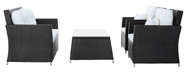 Safavieh Lorma 4Pc Living Set Black/Beige PAT7514A-2BX