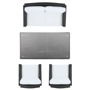 Safavieh Lorma 4Pc Living Set Black/Beige PAT7514A-2BX