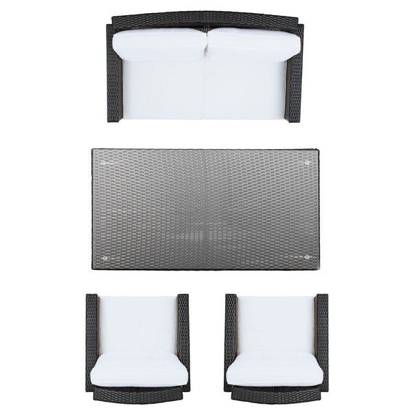 Safavieh Lorma 4Pc Living Set Black/Beige PAT7514A-2BX