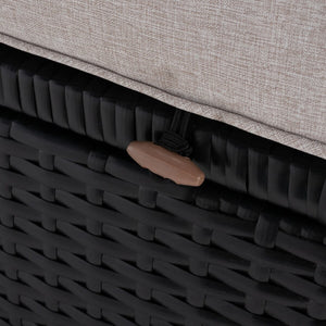 Safavieh Pramla Outdoor Sette With Otto XII23 Black / Light Grey  Steel PAT7515E