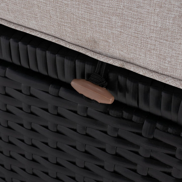 Safavieh Pramla Outdoor Sette With Otto XII23 Black / Light Grey  Steel PAT7515E