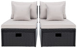 Safavieh Pramla Outdoor Sette With Otto XII23 Black / Light Grey  Steel PAT7515E