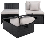 Safavieh Pramla Outdoor Sette With Otto XII23 Black / Light Grey  Steel PAT7515E