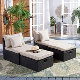 Safavieh Pramla Outdoor Sette With Otto XII23 Black / Light Grey  Steel PAT7515E