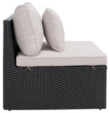 Safavieh Pramla Outdoor Sette With Otto XII23 Black / Light Grey  Steel PAT7515E