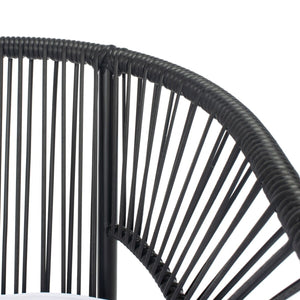 Safavieh Werner 4 Pc Living Sets Black Wicker/White Cushion PAT7522A-2BX