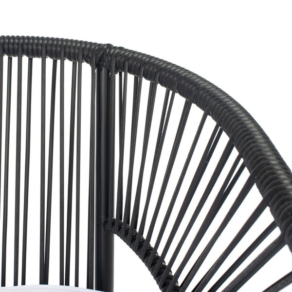 Safavieh Werner 4 Pc Living Sets Black Wicker/White Cushion PAT7522A-2BX