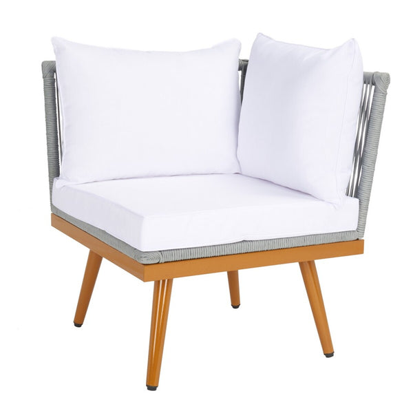 Safavieh Romlin Outdoor Dining Set XII23 Grey / White Steel PAT7528A-2BX