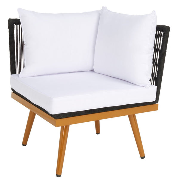 Safavieh Romlin Outdoor Dining Set XII23 Black / White Steel PAT7528B-2BX