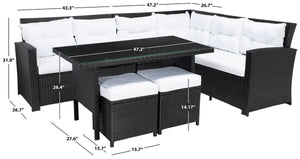 Safavieh Miki Living Set Black/White Cushion PAT7708A-4BX