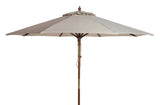 Safavieh Cannes 11Ft Wooden Pulley Market Umbrella  XII23 Beige Steel PAT8109A
